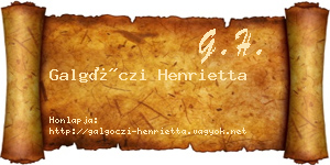Galgóczi Henrietta névjegykártya